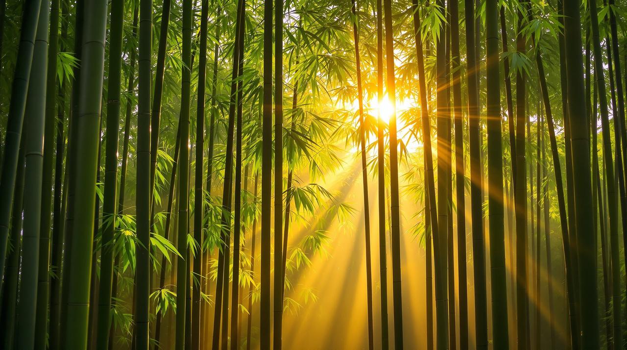 冷曦电影精选 - 竹林晨曦 — 清晨的第一缕阳光穿过竹叶